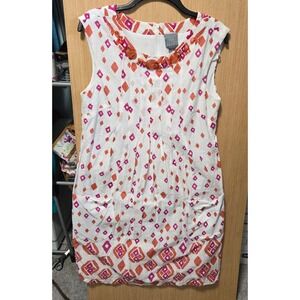 Rabbit Rabbit Designs Size‎ 12 Sleeveless Dress Diamond Print Pockets Casual